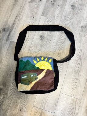 Gypsy Rose Recycled Hippie Patchwork Crossbody Bag | Boho Van Sunset